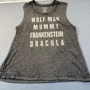 Universal Studios Women's Monsters Gray Graphic Tank/Tee Size XXL